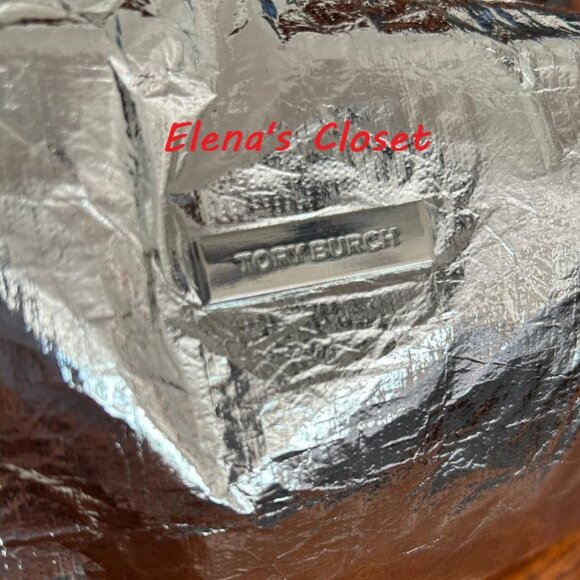 NWT ~ TORY BURCH METALLIC COSTMETIC BAG - Picture 5 of 8